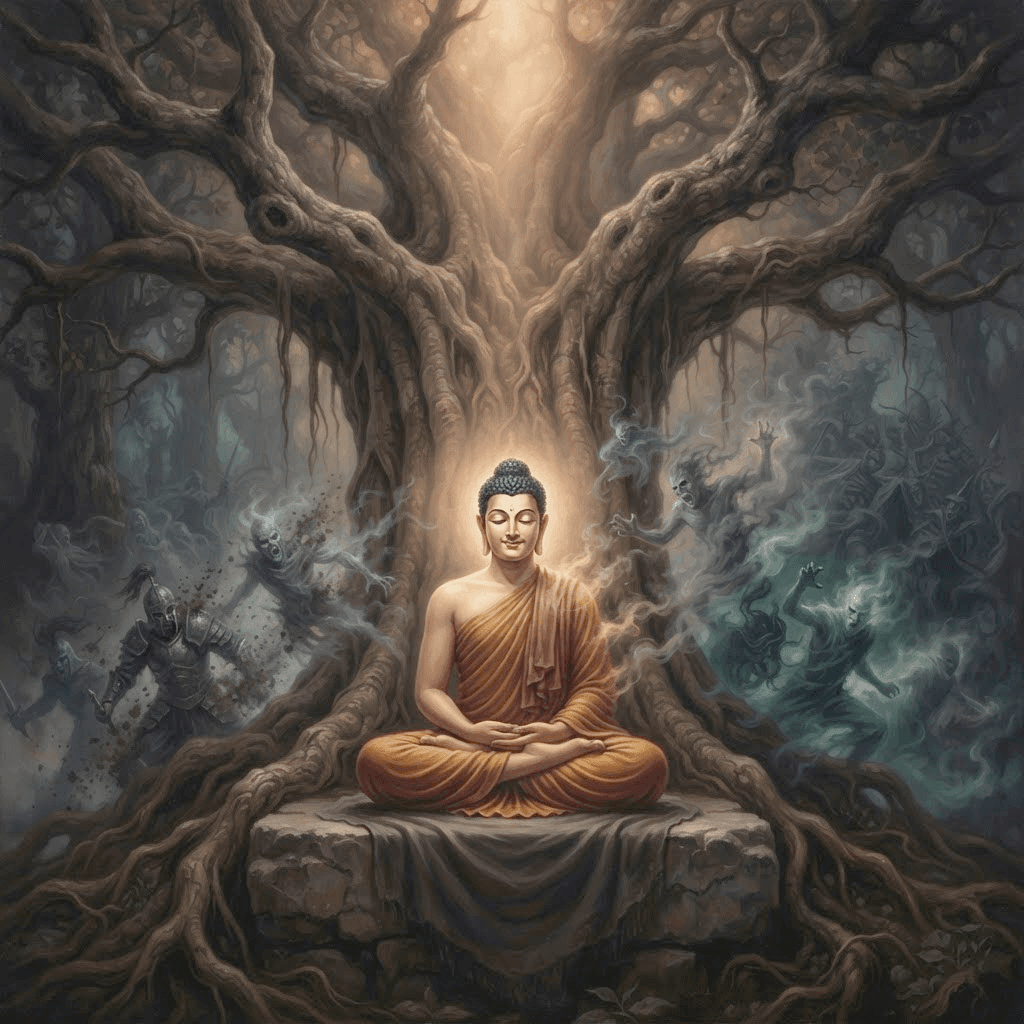 Mara onder de Bodhi-boom