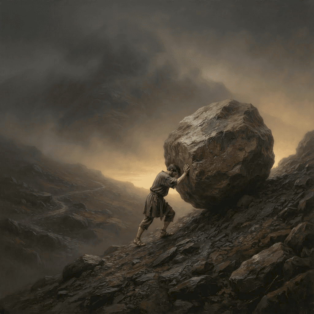 Sisyphus en zijn steen